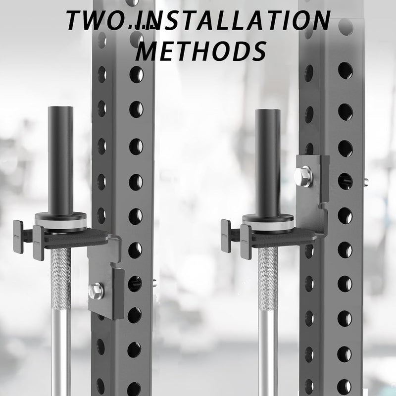Lights Mountain Rack-Mounted Olympic Barbell Holder for 2x2 & 2x3 Power Racks, No Drilling Required – Heavy-Duty Steel Storage with Protective Padding, Space-Saving Gym Equipment - Image 4